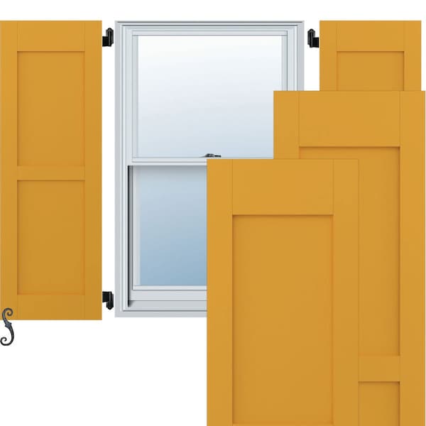 Ekena Millwork Americraft 2 Equal Flat Panel Exterior Real Wood Shutters, RW101FP18X40TUH, PR RW101FP18X40TUH - main